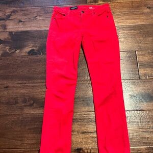 J. Crew Lipstick Red Matchstick Pants. 5 Pocket. 28 Regular